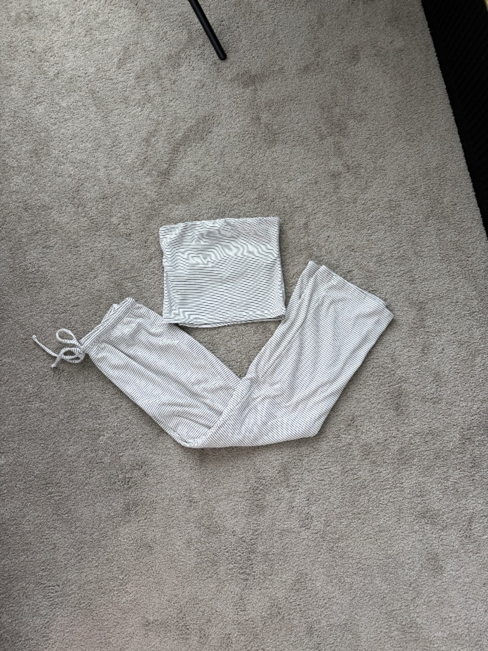 Brown & White Striped Set
